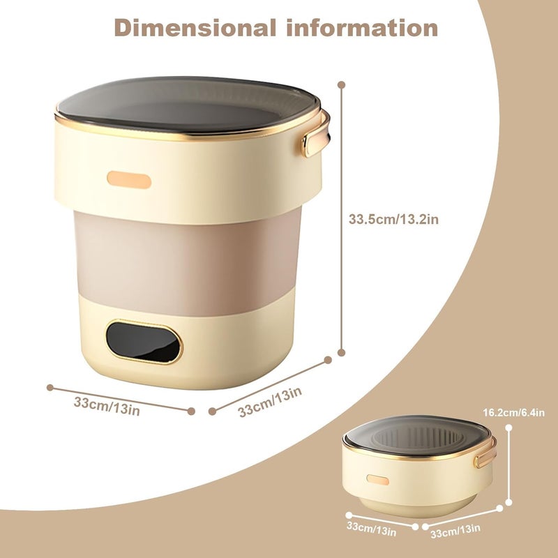 Partslety Mini Portable Washing Machine and Dryer, Mini Washer 13l Portable Washing Machine Fully Automatic 3 Cleaning Modes Collapsible Camping Washer for RV Travel Hotel Laundry - Image 3